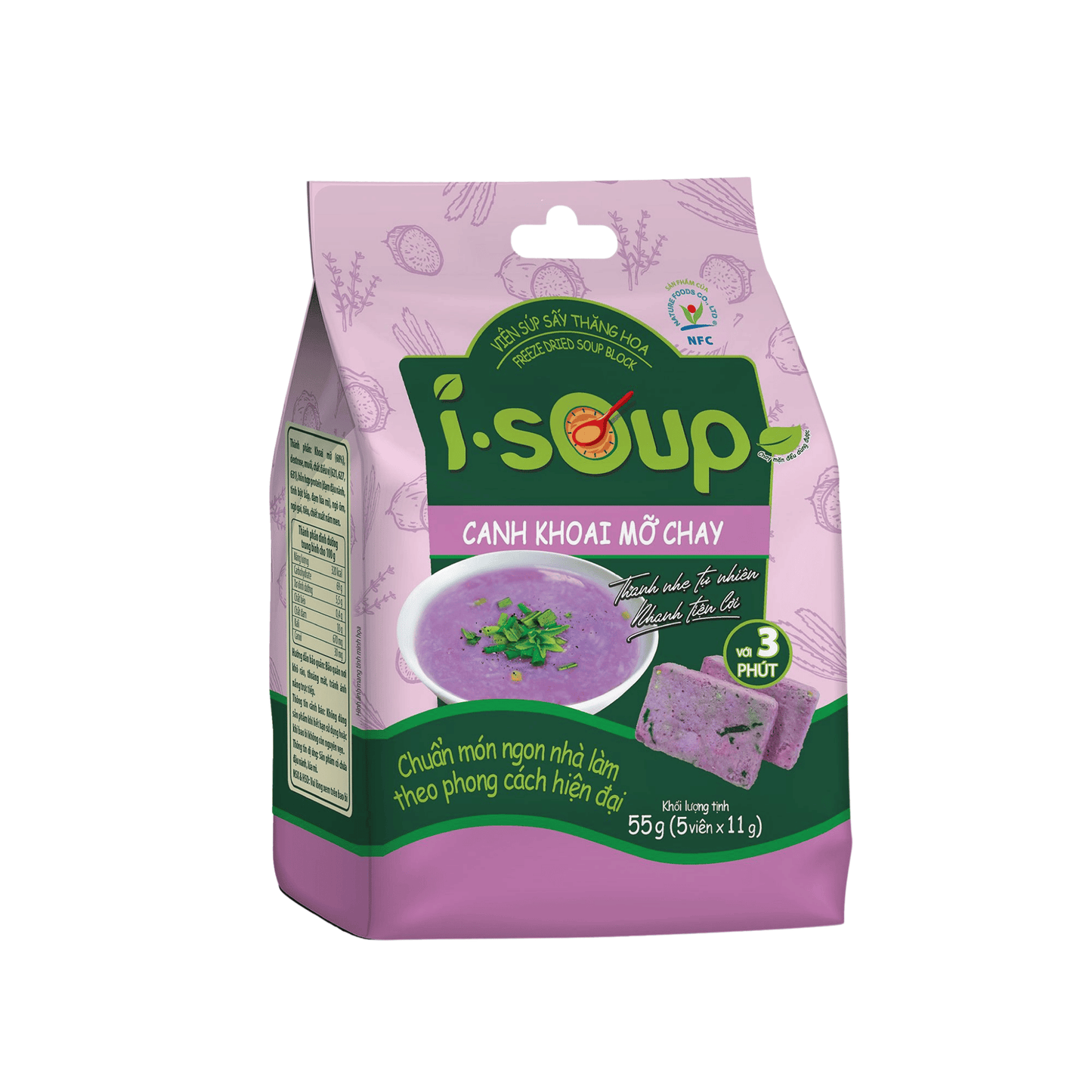 i-Soup Instant Soup Cubes – Vegetarian Purple Yam Flavour (Viên Canh Khoai Mỡ Chay Nấu Liền)