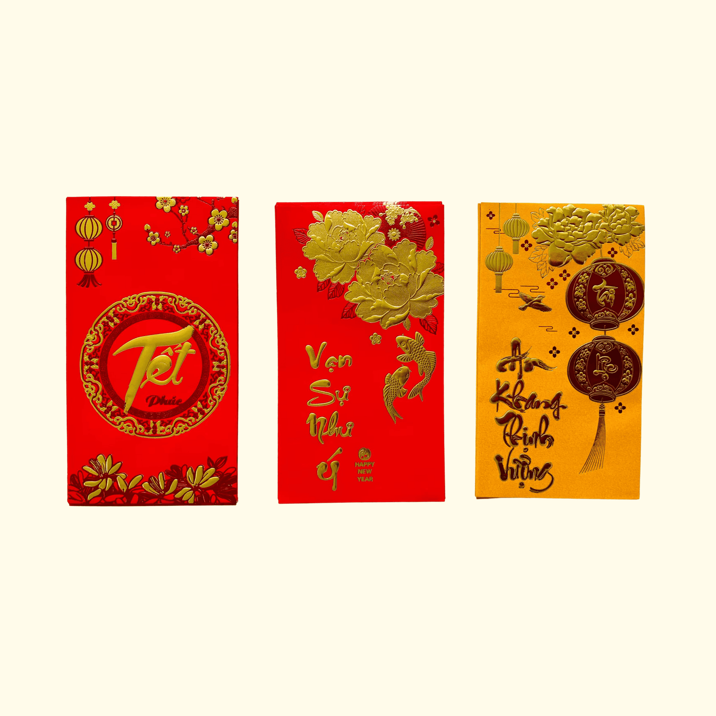 🧧 Lì Xì Tết – Vietnamese Lucky Money Envelopes for Lunar New Year (Sets of 6 envelopes)