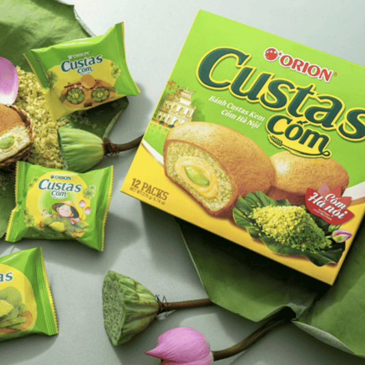Custas Orion Sponge Cake with Young Rice (12 cakes/ box)