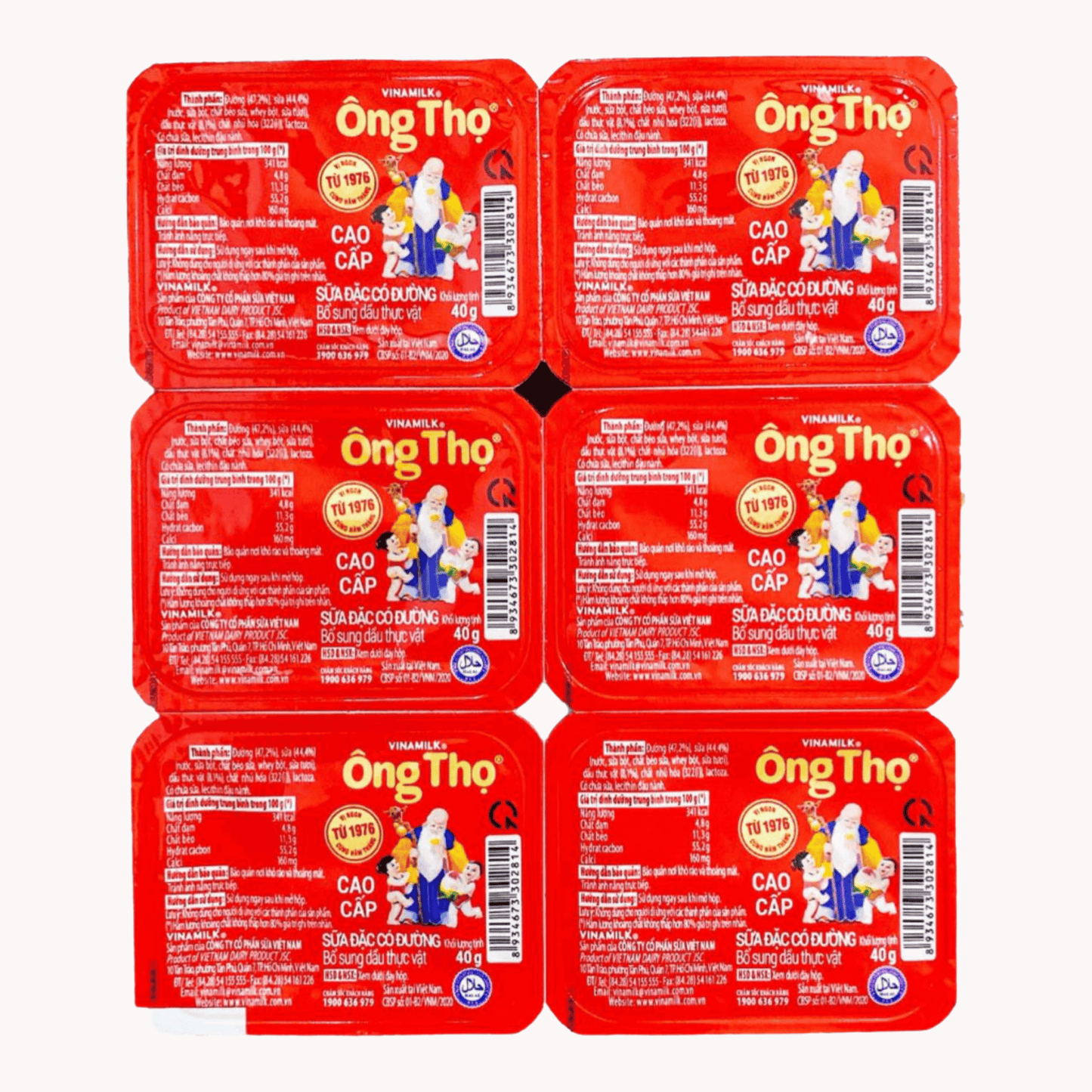 Vinamilk Ông Thọ Premium Sweetened Condensed Milk – Tray of 6 Boxes (40g x 6)