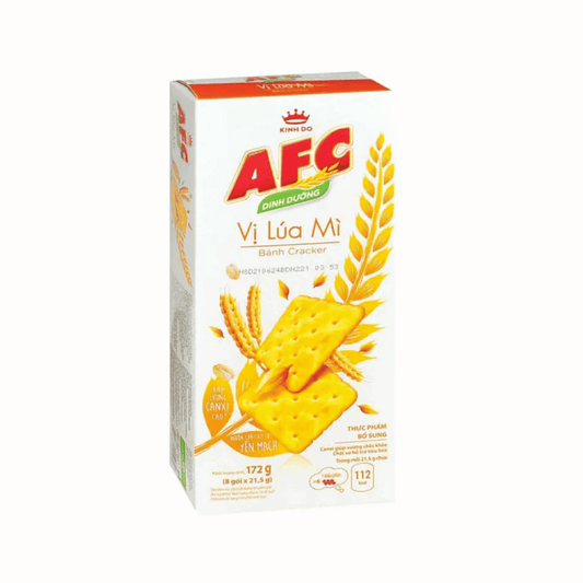 AFC cracker box with wheat design on a white background