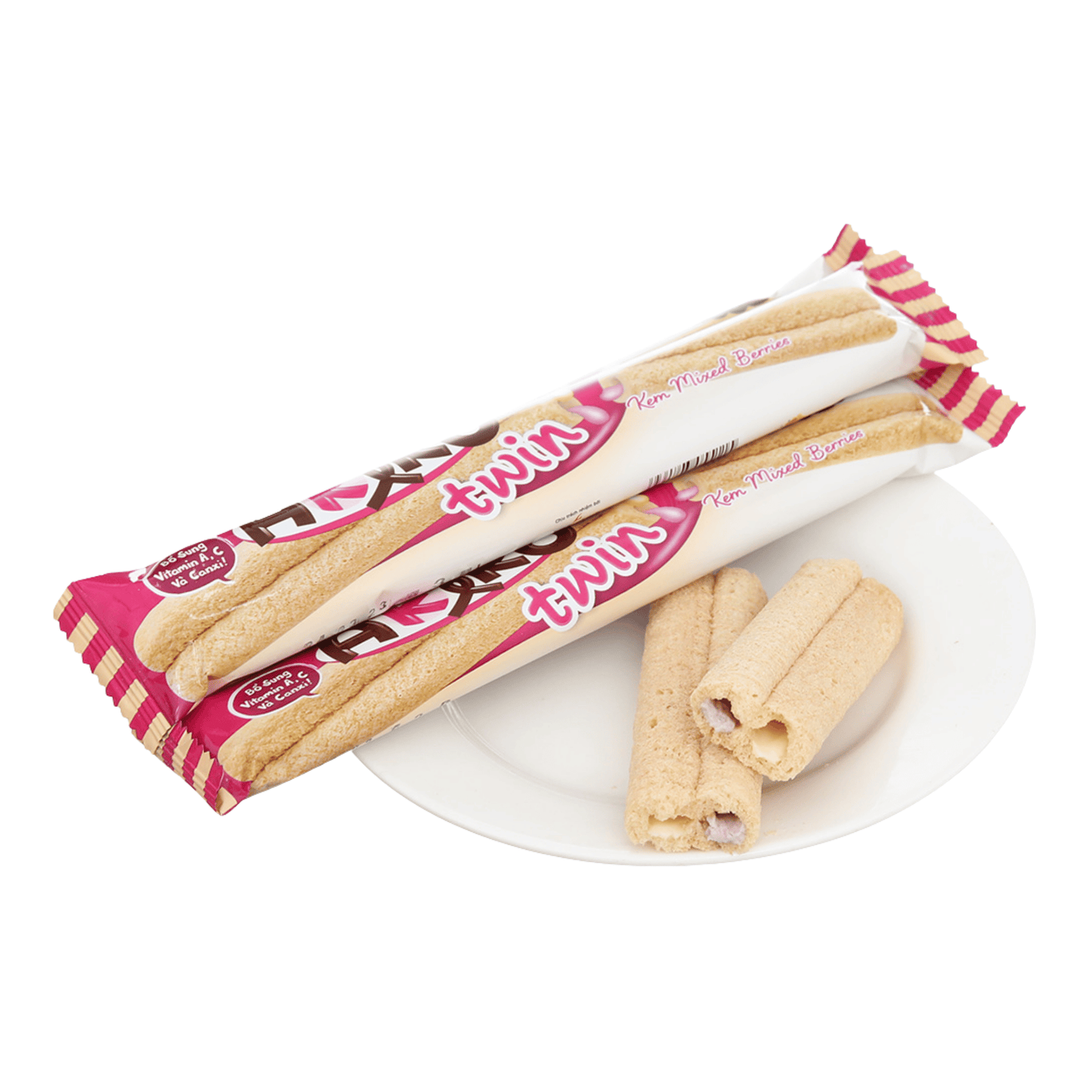 Oishi Akiko Wafer Sticks – Mixed Berries Cream Filling (5 sticks)