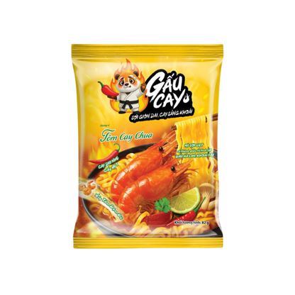 Gấu Cay Flat Noodles – Spicy & Sour Shrimp Broth Flavor (82g)
